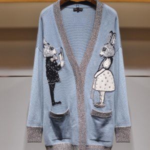 Medium and long knit cardigan